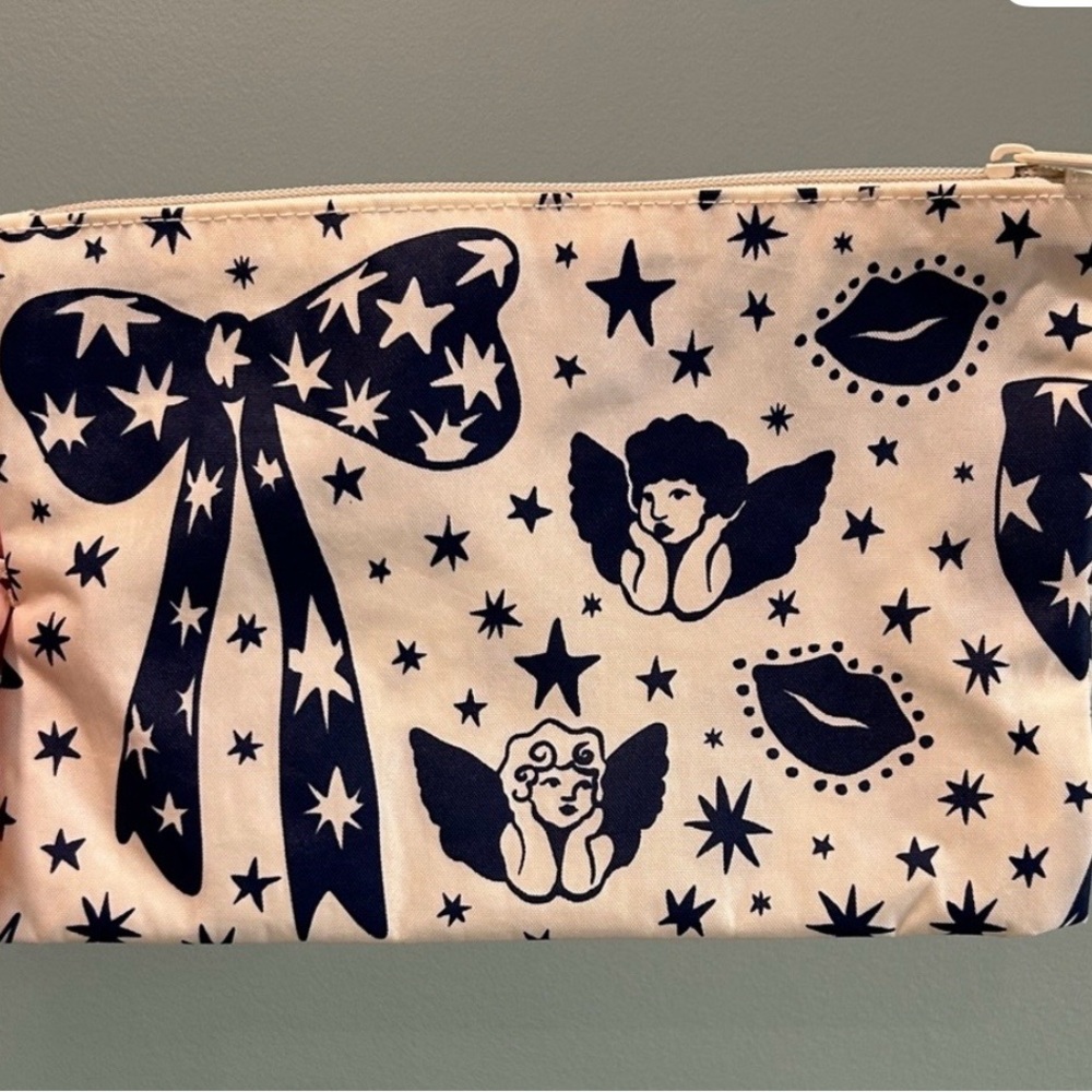 Angel and Star Print Pouch with Bow